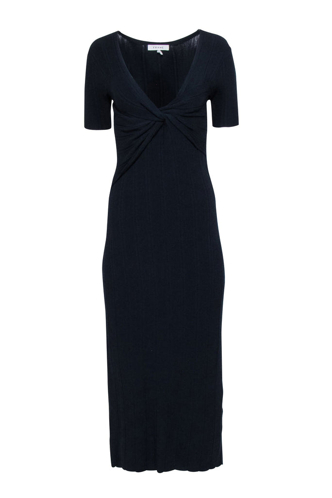 Frame Womens Twist Front Midi Sweaterdress Navy XS