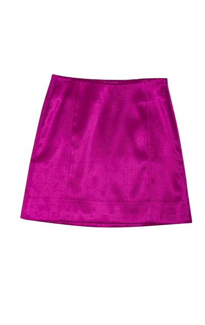 Frame - Fuschia Satin Mini Skirt Sz 0 - Current Boutique