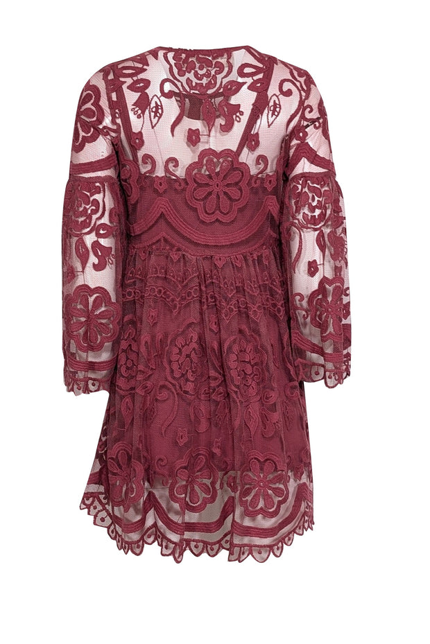 Free People - Dark Rose Pink Lace Dress Sz XS Free People - Dark Rose Pink Lace Dress Sz XS