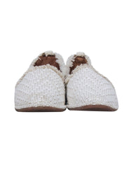 Current Boutique-Frye - Ivory Woven Fringe Trim Flats Sz 7