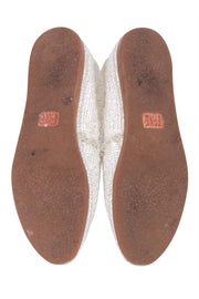 Current Boutique-Frye - Ivory Woven Fringe Trim Flats Sz 7