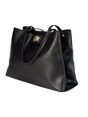 Current Boutique-Furla - Black Saffiano Leather Tote Bag
