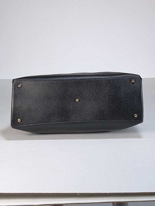 Current Boutique-Furla - Black Saffiano Leather Tote Bag