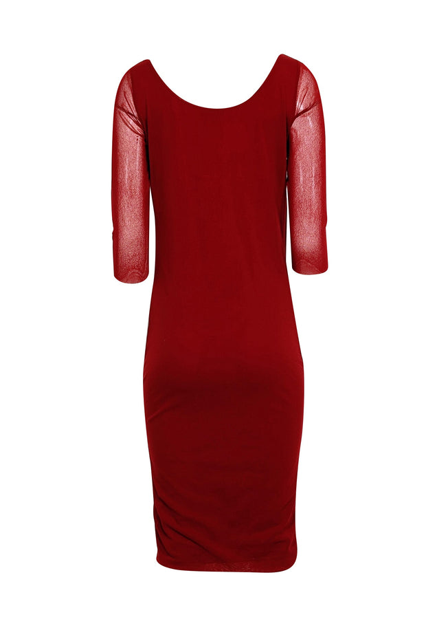 fuzzi red dress Fuzzi L/S Cross Top Dress