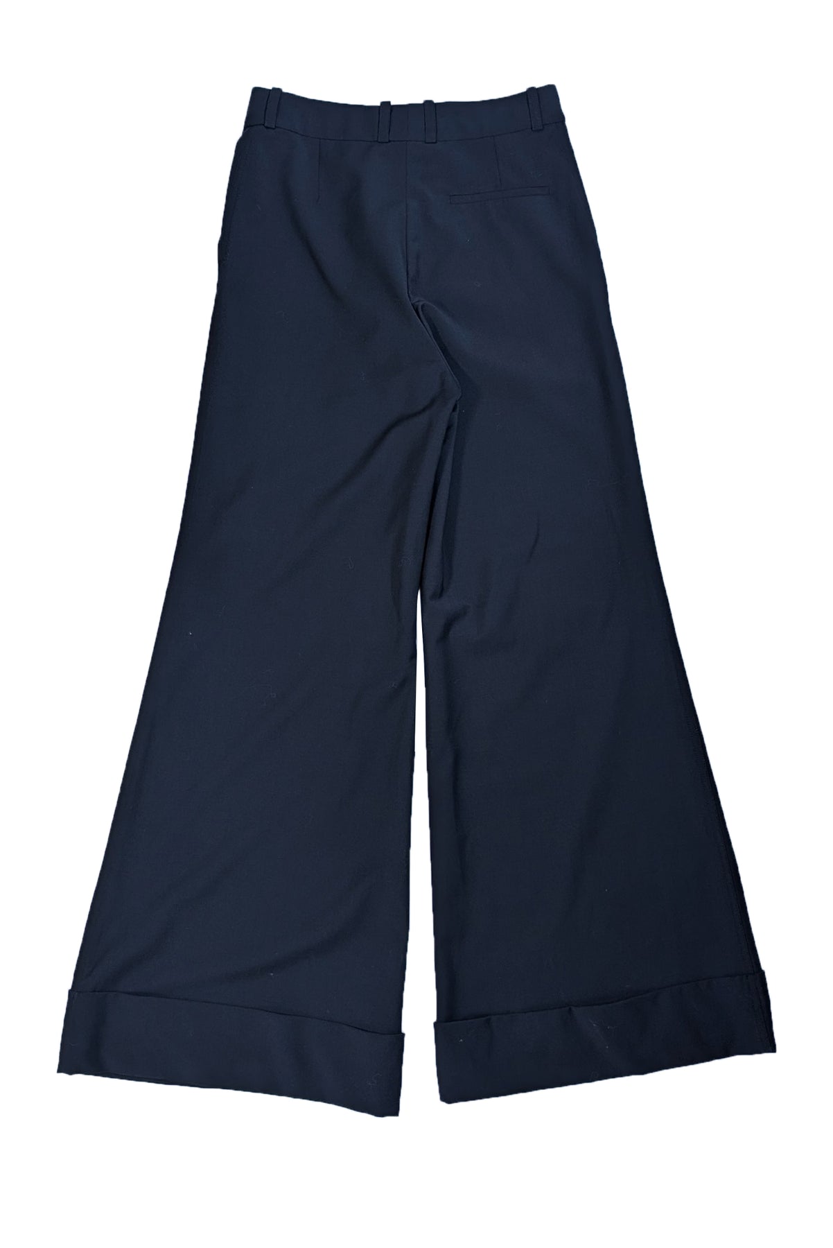 G. Label by Goop - Black Wide Leg Cuffed Trousers Sz 8
