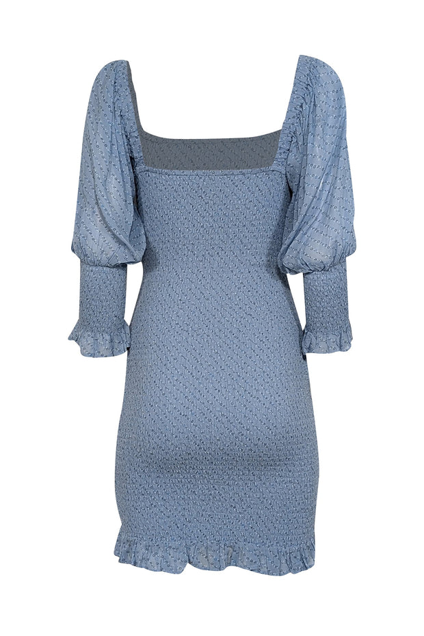 ganni blue floral dress Ganni Satin Wrap Mini Dress
