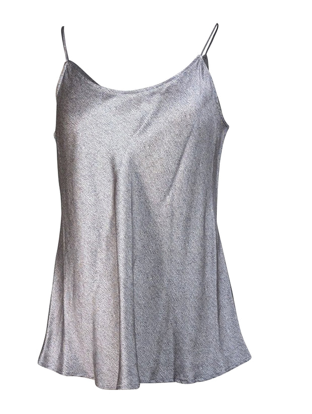 Current Boutique-Giorgio Armani - Grey, White, & Black Print Sleeveless Tank Blouse Sz 12