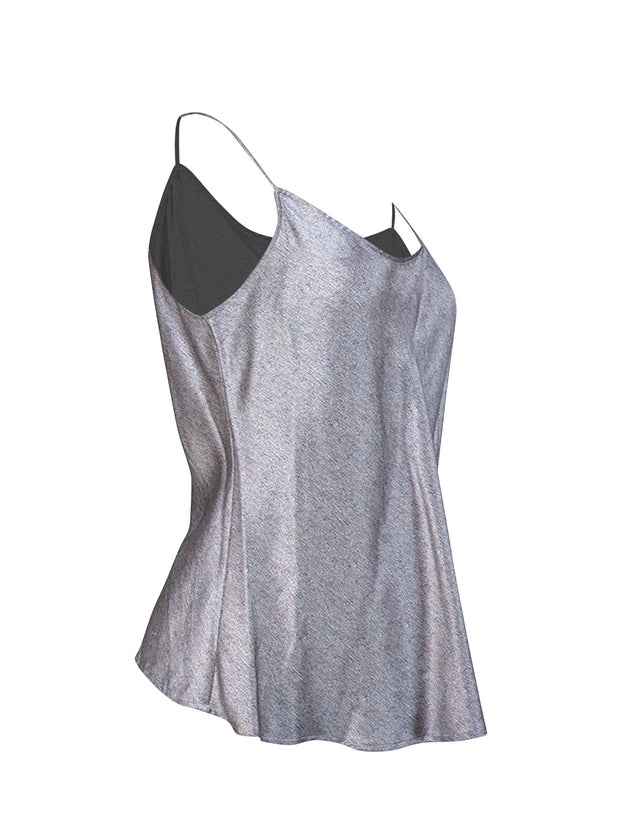 Current Boutique-Giorgio Armani - Grey, White, & Black Print Sleeveless Tank Blouse Sz 12
