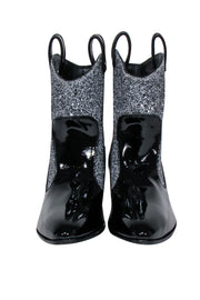 Current Boutique-Guiseppe Zanotti - Black Western Style Booties w/ Silver Glitter Sz 9