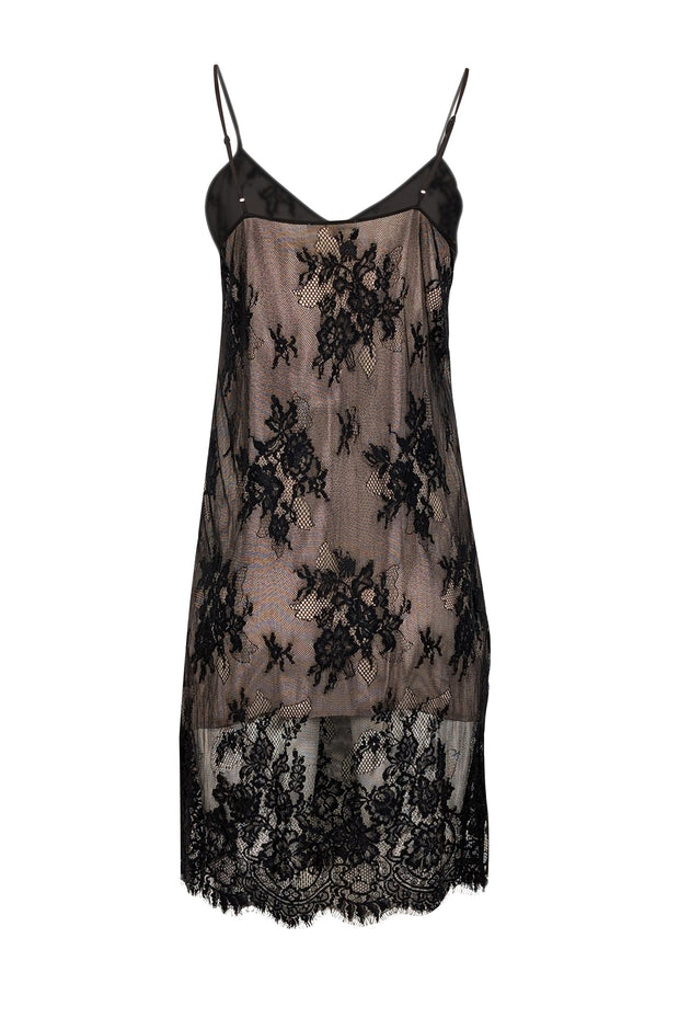 black lace dress with gold underlay Urmoda Black and Gold Lace Dress Size Small
