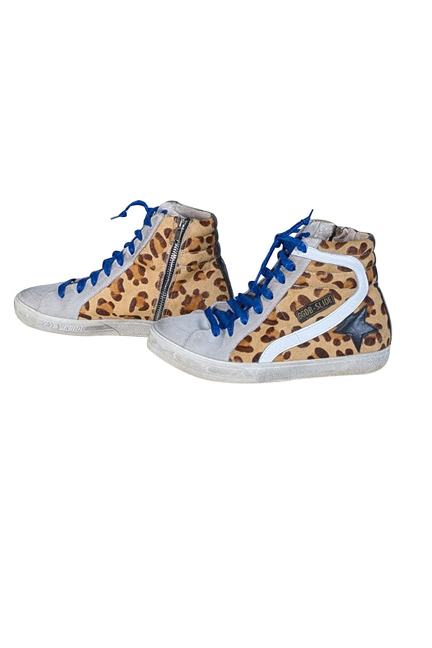 Current Boutique-Golden Goose - Tan Leopard Print Mid Star Sneaker Sz 10