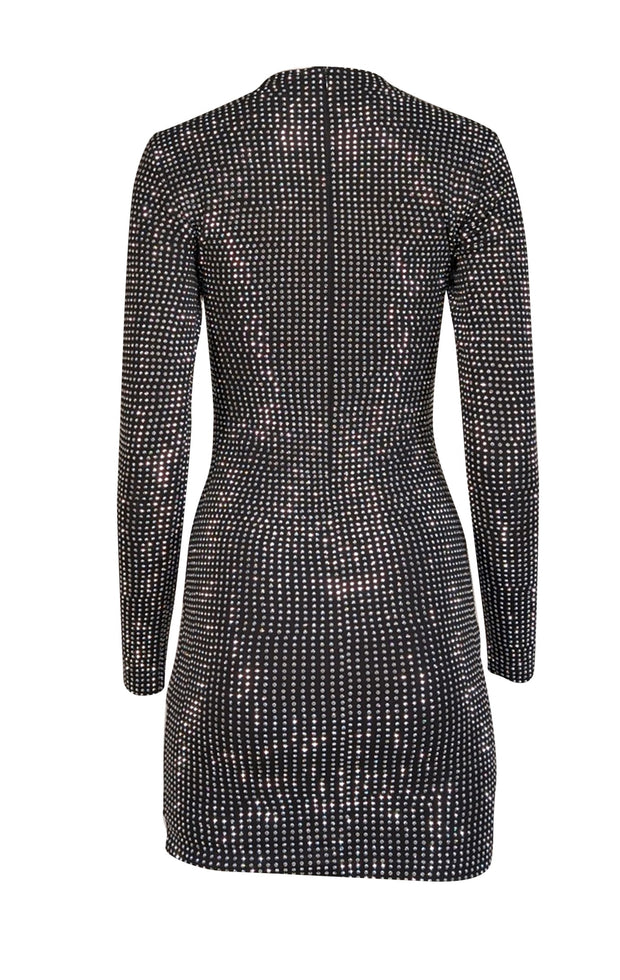 Good American - Black & Silver Rhinestone Long Sleeve Dress Sz XS Good American - Black & Silver Rhinestone Long Sleeve Dress Sz XS