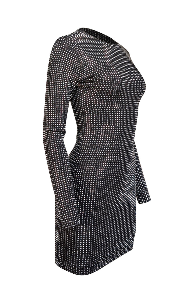 good american long sleeve dress BARREL LONG SLEEVE MINI DRESS