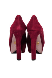 Current Boutique-Gucci - Burgundy Suede Platform Pumps Sz 7.5