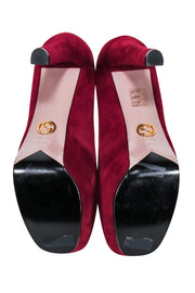 Current Boutique-Gucci - Burgundy Suede Platform Pumps Sz 7.5