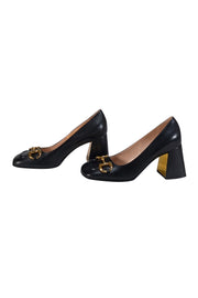 Current Boutique-Gucci - Black Leather Horsebit "Malaga Kid" Pumps Sz 9