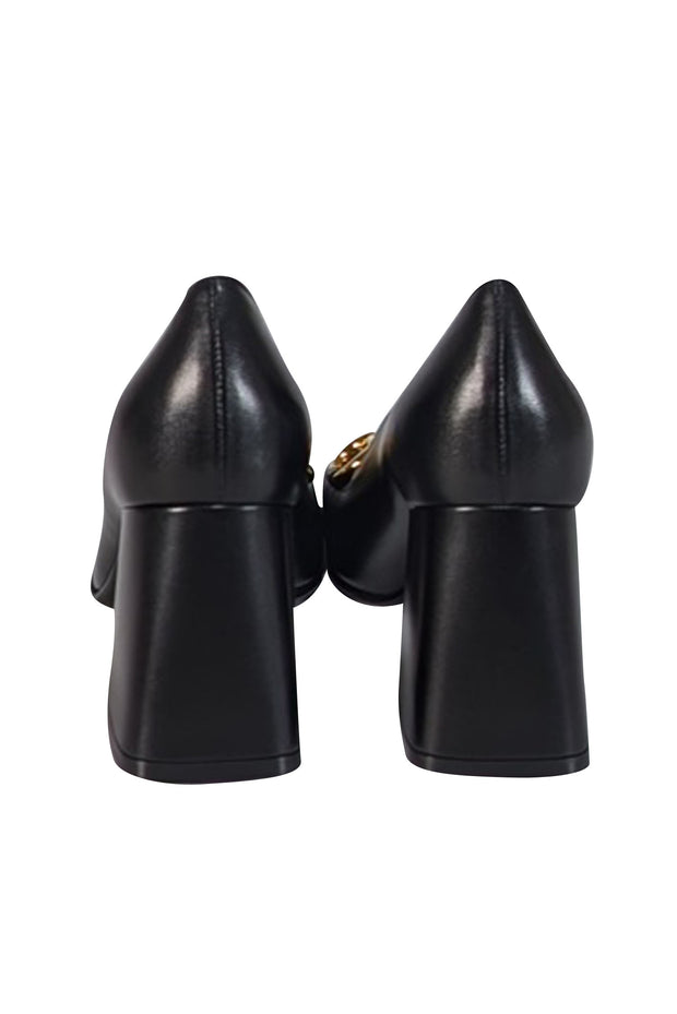 Current Boutique-Gucci - Black Leather Horsebit "Malaga Kid" Pumps Sz 9
