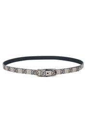 Current Boutique-Gucci - Beige w/ Black Monogram Narrow Belt Sz S