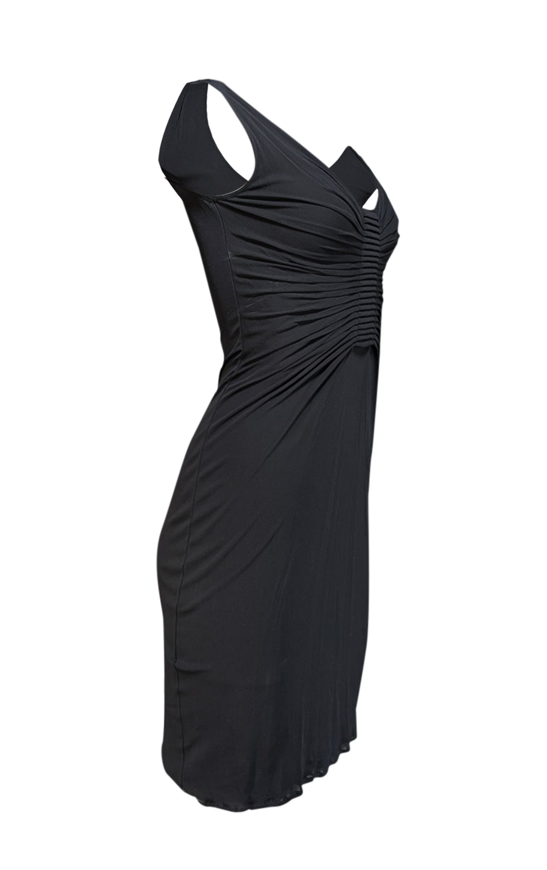 Gucci - Black Ruched Middle Sleeveless Slinky Dress Sz S Gucci - Black Ruched Middle Sleeveless Slinky Dress Sz S