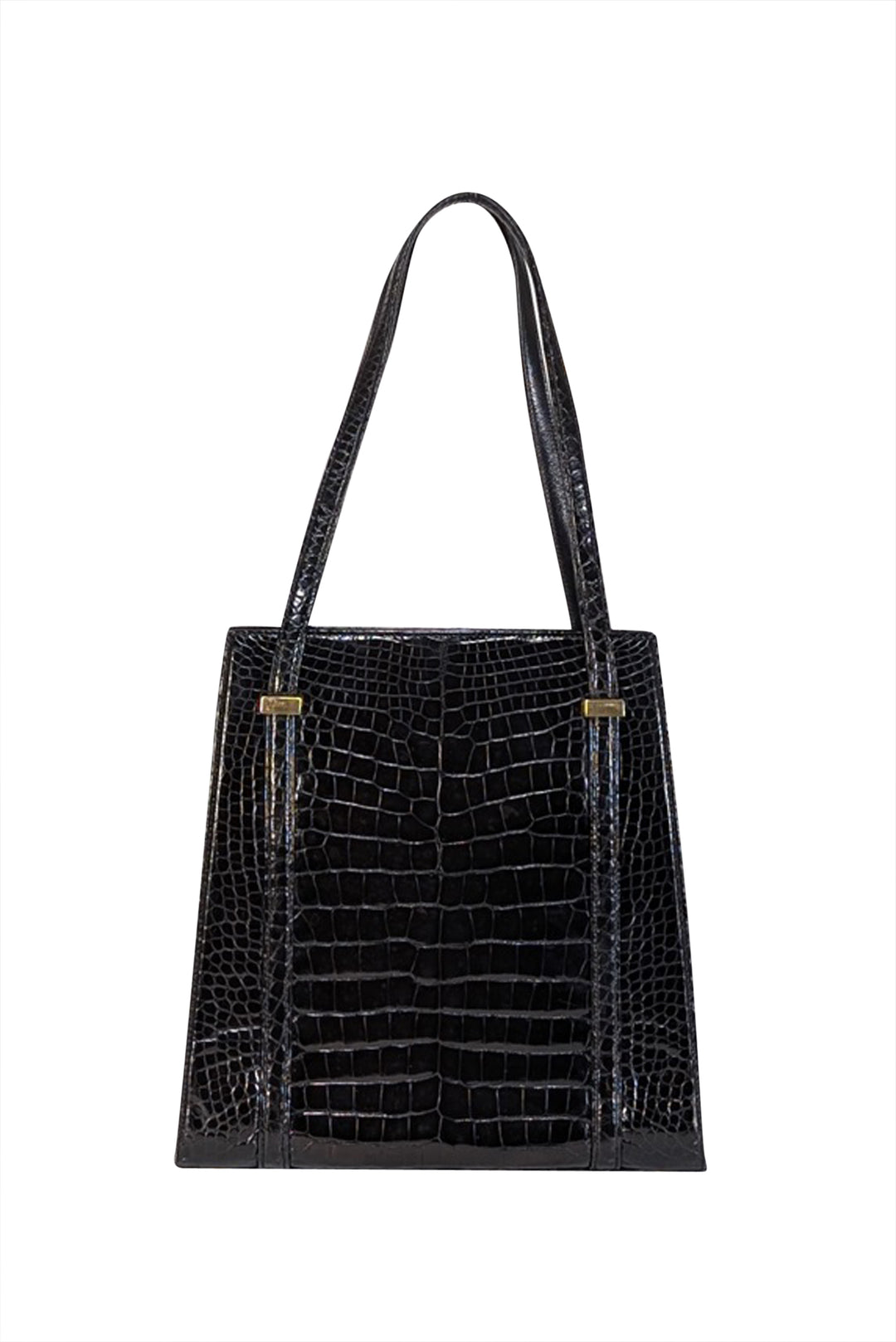 Gucci - Black Glossy Crocodile Gucci by Tom Ford Large Shoulder Bag