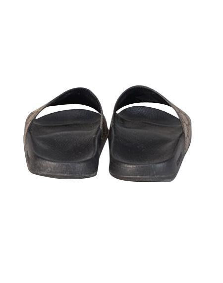 Current Boutique-Gucci - Brown Monogram "Not Fake" Slide Sandals Sz 7