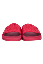 Current Boutique-Gucci - Red Rubber Double G Matelasse Slides Sz 7
