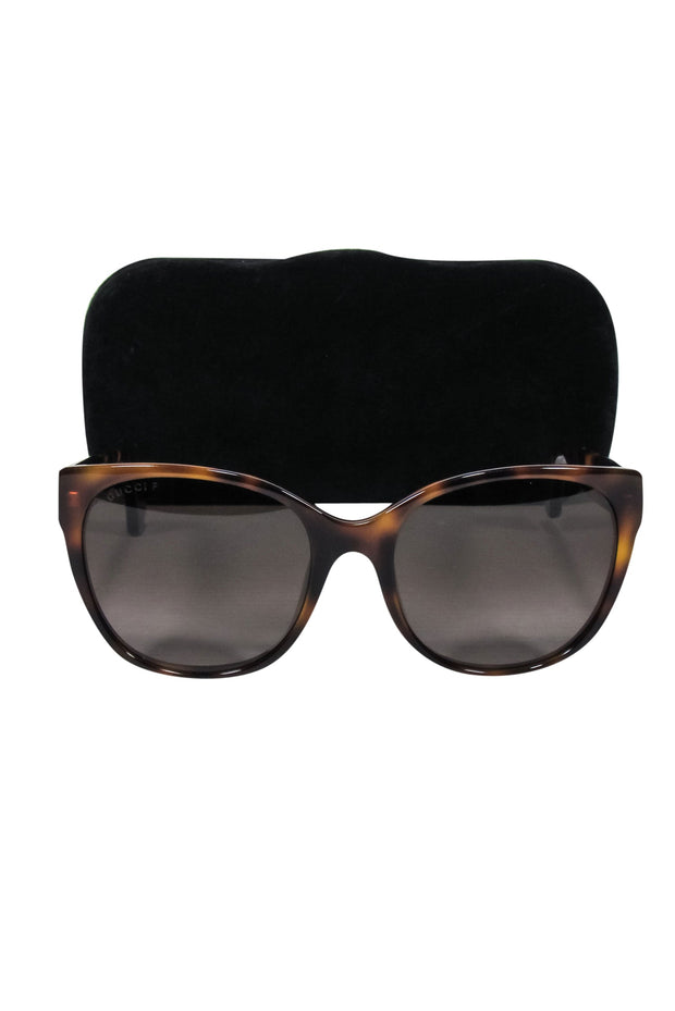 Current Boutique-Gucci - Brown Tortoise Large Round Sunglasses