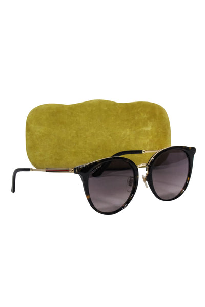 Current Boutique-Gucci - Brown Tortoise Oversized Round Sunglasses