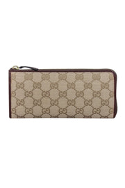 Current Boutique-Gucci - Beige Monogram Long Zipper Wallet