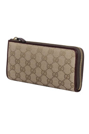 Current Boutique-Gucci - Beige Monogram Long Zipper Wallet