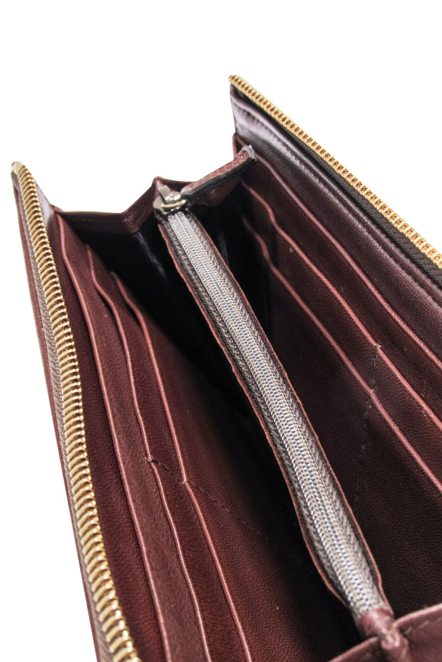 Current Boutique-Gucci - Beige Monogram Long Zipper Wallet