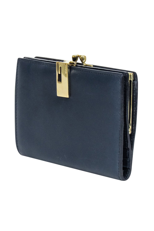 Current Boutique-Gucci - Navy Leather Square Wallet