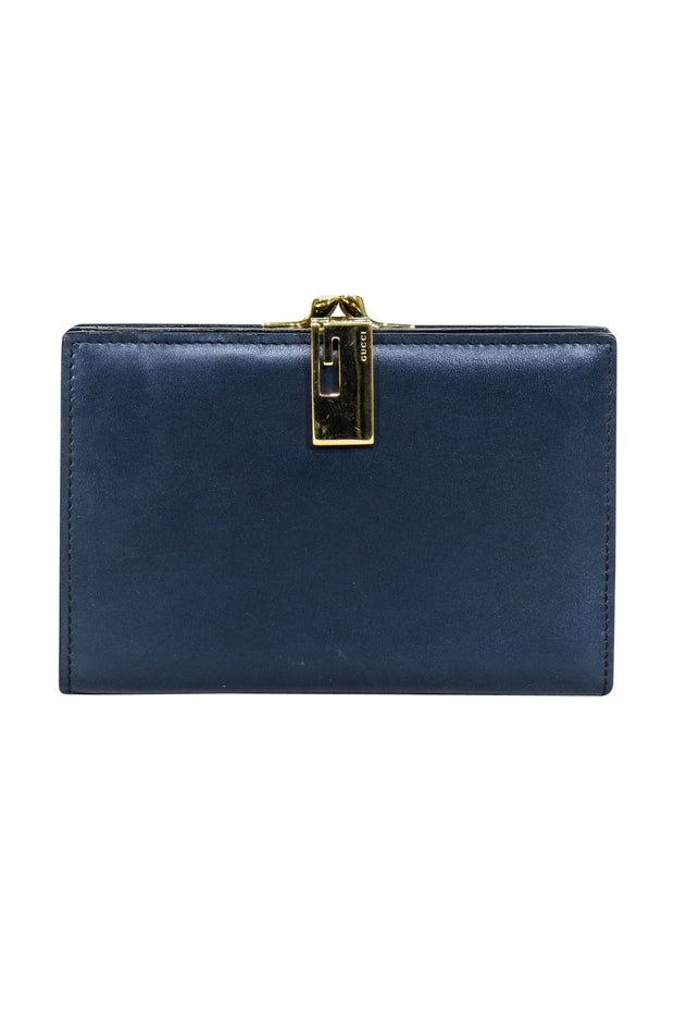 Current Boutique-Gucci - Navy Leather Square Wallet