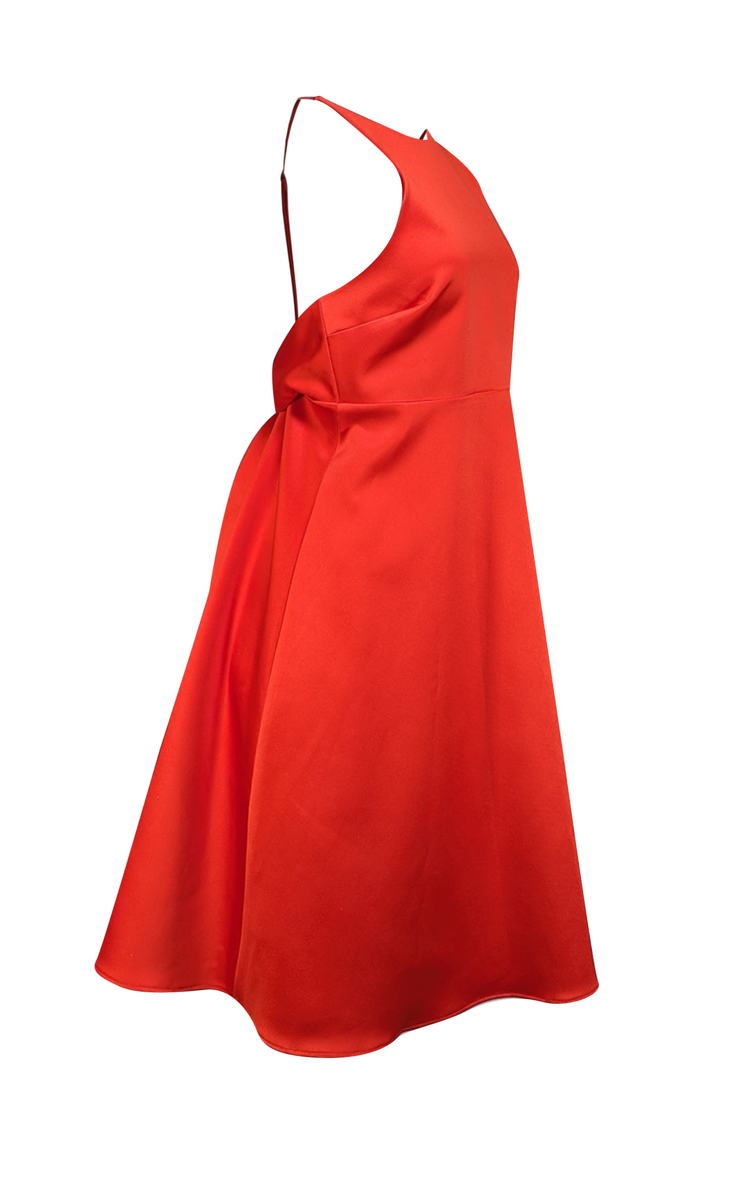 red satin tie back dress PrettyLittleThing Women's Satin Tie Back Maxi Dress in Red