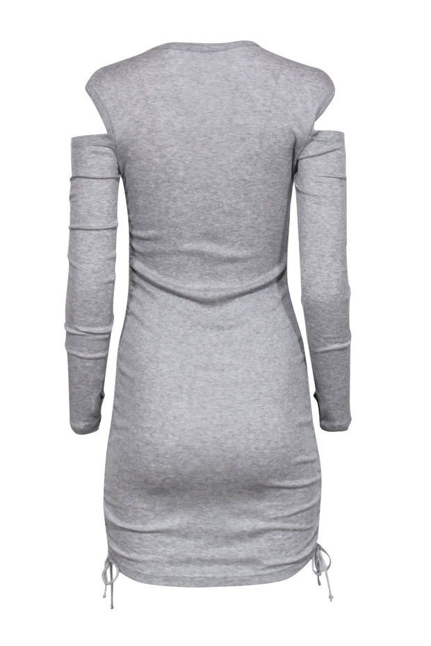 Helmut Lang Ribbed Lacing Dress in Grey Helmut Lang Ribbed Lacing Dress in Grey