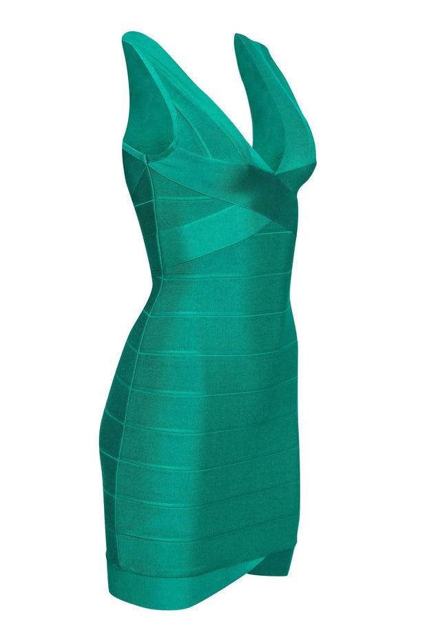 Herve Leger - Green Bandage Bodycon Mini Dress Sz S Herve Leger - Green Bandage Bodycon Mini Dress Sz S