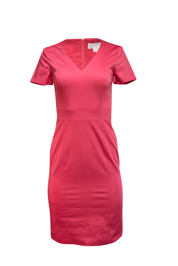 Current Boutique-Hugo Boss - Coral Pink Cotton Sheath Dress Sz 0