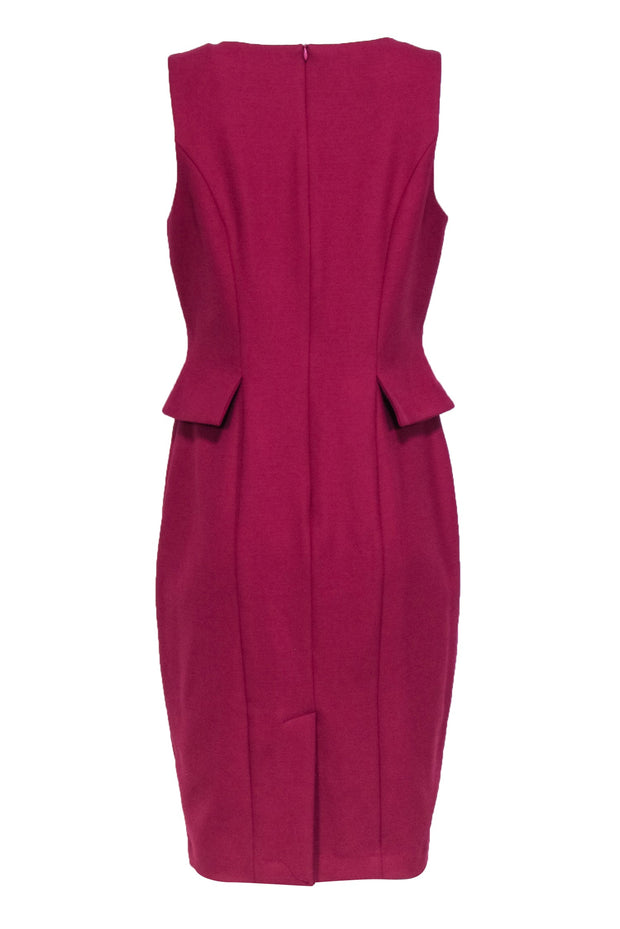 magenta peplum dress Badgley Mischka Crepe Peplum Dress In Magenta - 70% Off