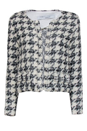 Current Boutique-IRO - Black & White Houndstooth Tweed Jacket w/ Rings Sz XL