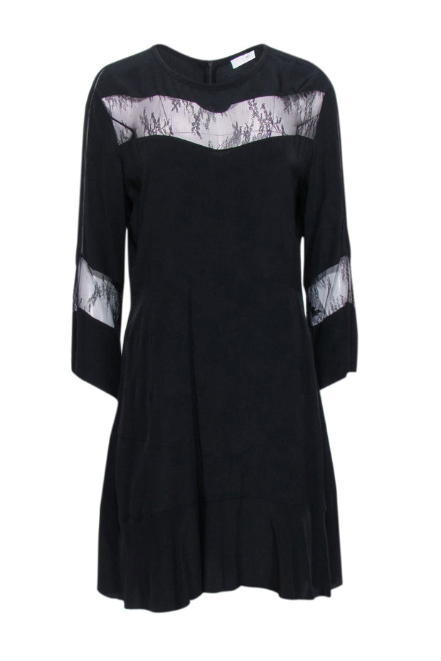IRO - Black Long Sleeve Dress w/ Lace Panels Sz 10 IRO - Black Long Sleeve Dress w/ Lace Panels Sz 10