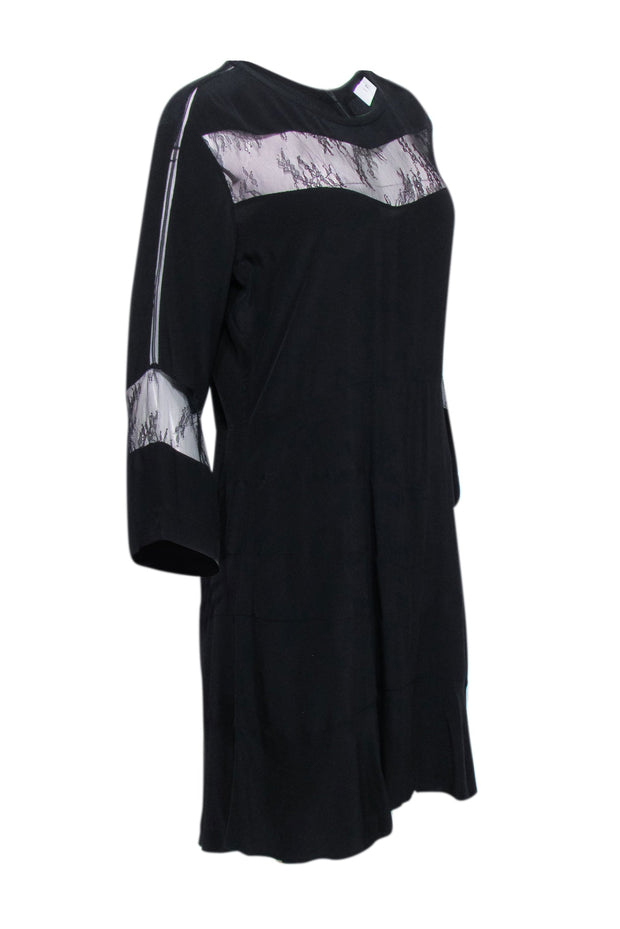 IRO - Black Long Sleeve Dress w/ Lace Panels Sz 10 IRO - Black Long Sleeve Dress w/ Lace Panels Sz 10