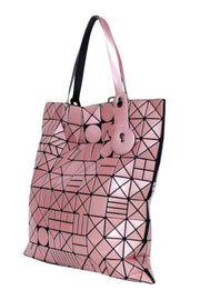 Current Boutique-Issey Miyake - Light Pink Geometric Paneled "Chord" Tote Bag
