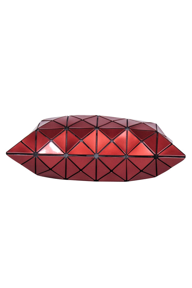 Current Boutique-Issey Miyake - Red Metallic Geometric Paneled "Lucent" Tote Bag
