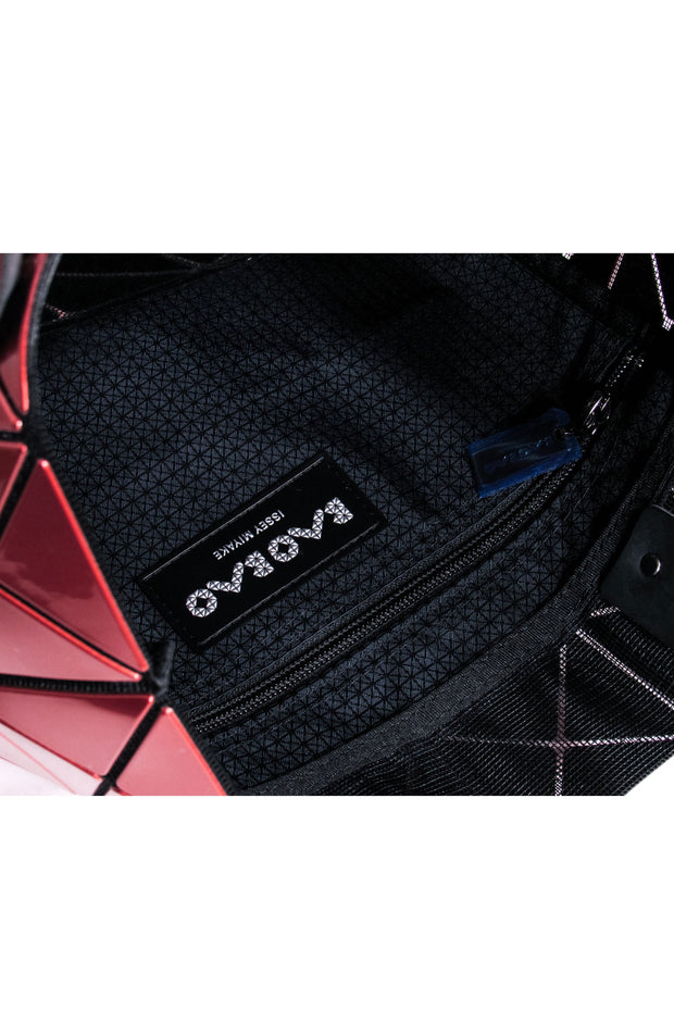 Current Boutique-Issey Miyake - Red Metallic Geometric Paneled "Lucent" Tote Bag