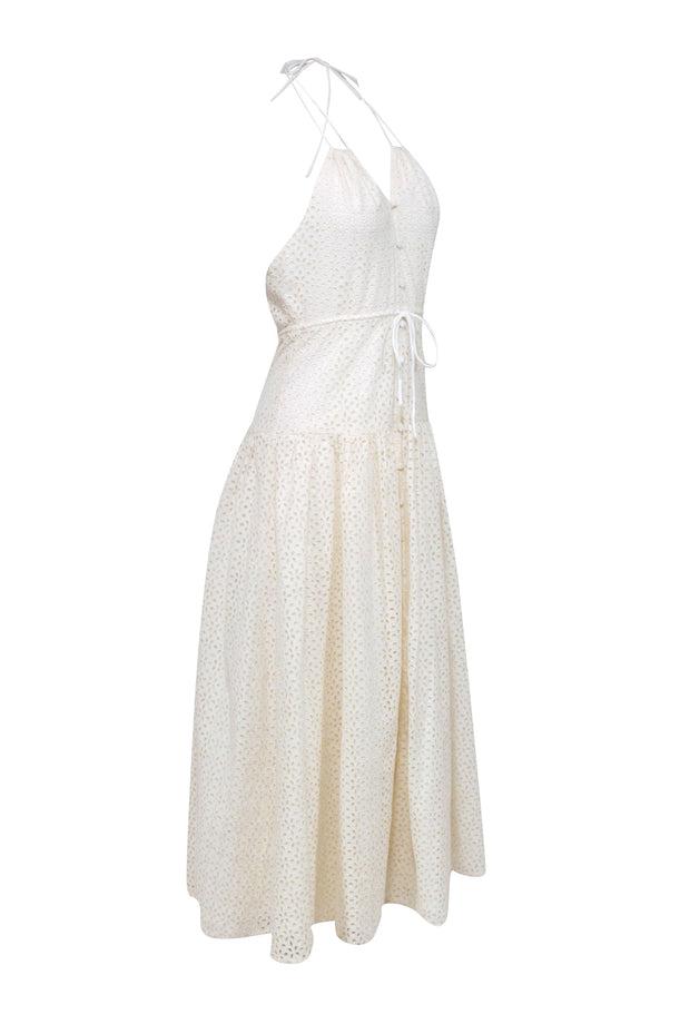 J.Crew Collection - Ivory Eyelet Halter Midi Dress Sz 2 J.Crew Collection - Ivory Eyelet Halter Midi Dress Sz 2