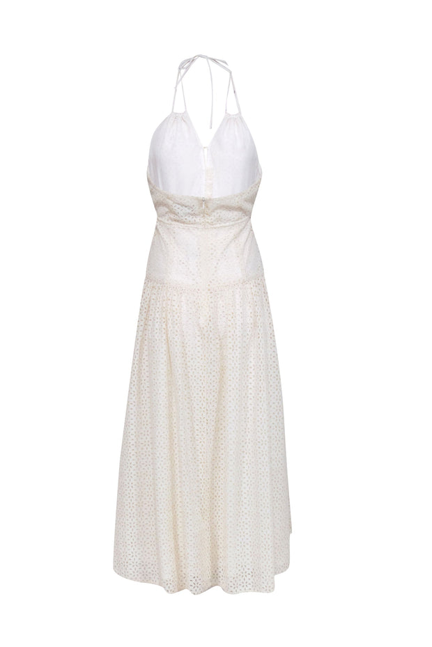 J.Crew Collection - Ivory Eyelet Halter Midi Dress Sz 2 J.Crew Collection - Ivory Eyelet Halter Midi Dress Sz 2