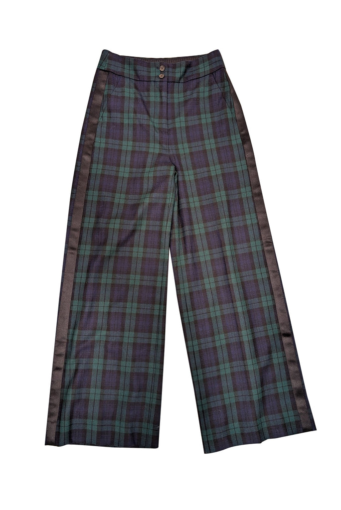 J.Crew - Navy & Green Plaid Wide Leg Pants Sz 2 J.Crew - Navy & Green Plaid Wide Leg Pants Sz 2