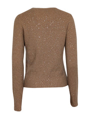 Current Boutique-J.Crew - Tan Merino Wool Blend Rhinestone Detail Sweater Sz S