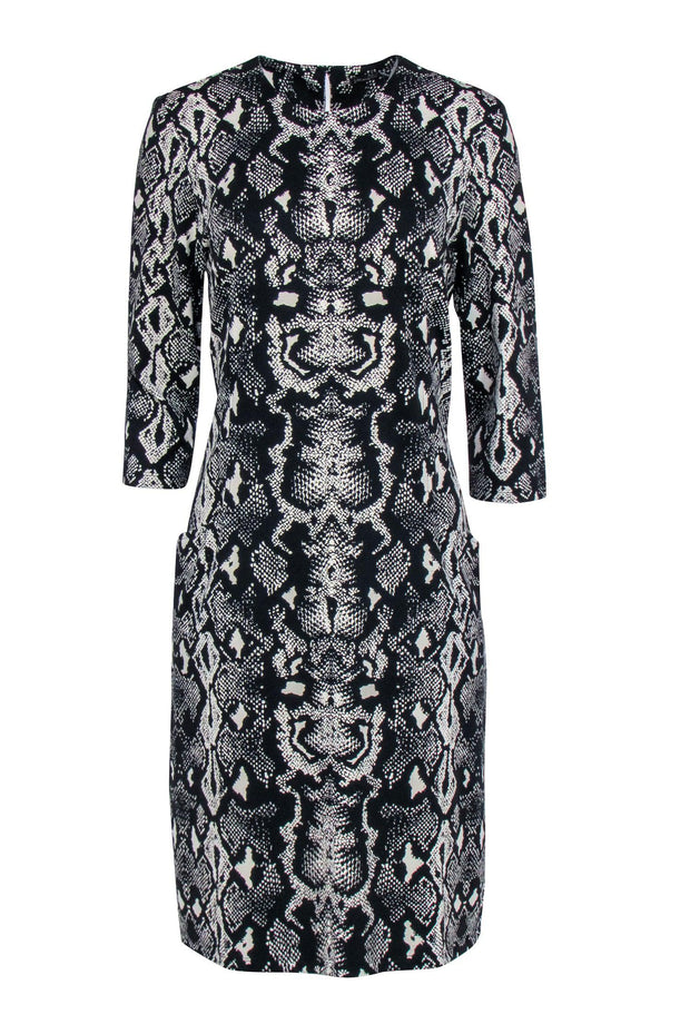 J. McLaughlin - Black & White Snake Print Dress Sz L J. McLaughlin - Black & White Snake Print Dress Sz L