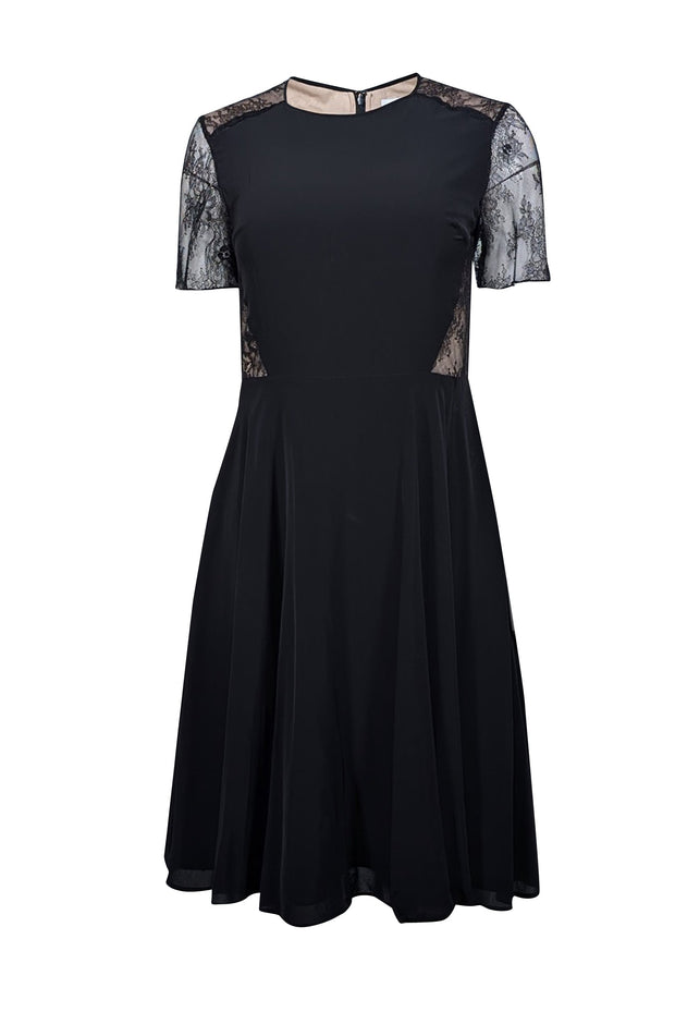 Jason Wu - Black Laced Georgette Fit & Flare Dress Sz 2 Jason Wu - Black Laced Georgette Fit & Flare Dress Sz 2